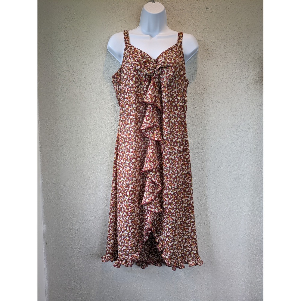 y2k Ditsy Floral Ruffle Sundress‎ Size M Boho USA Whimsical Fairy Vintage